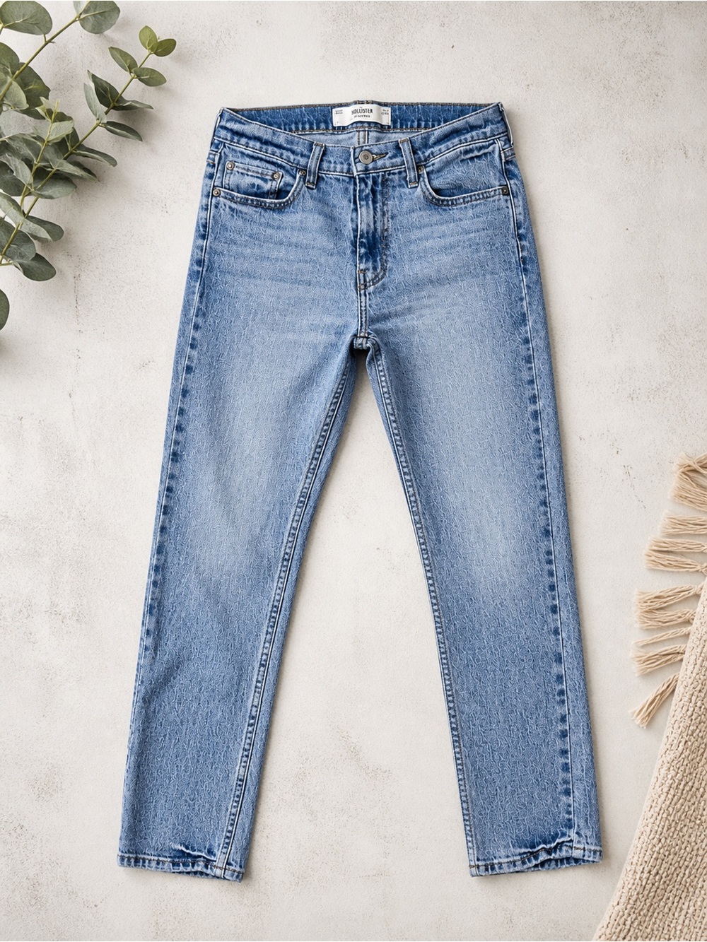 Hollister Jeans Mens 26x30 Blue Mid Wash Epic Flex Slim Straight Stretch Denim